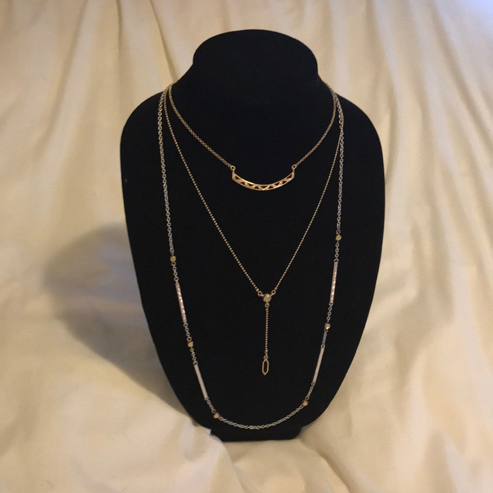 Lucky Brand Layered Necklace Gold and Silver Tone
